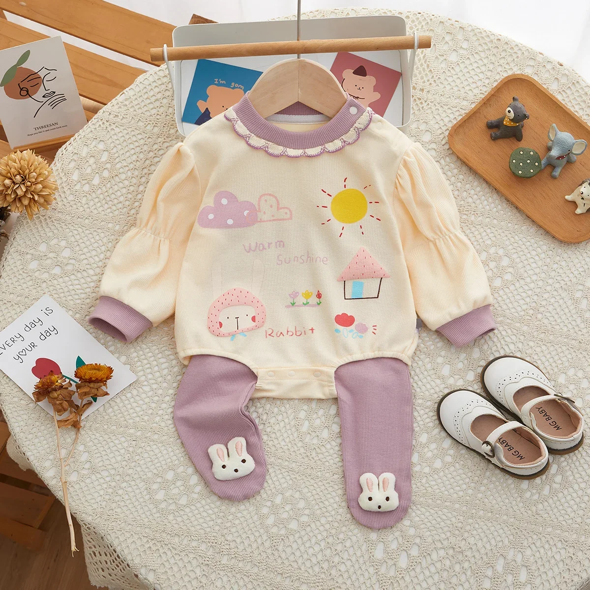 

autumn baby clothes infant romper two-piece set kids wear 0-1Y 유아잠옷