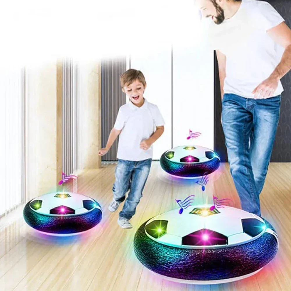 Balón de fútbol flotante de juguete para niños, fútbol flotante eléctrico con luz LED, balón de fútbol musical, juego al aire libre, juguetes deportivos para niños