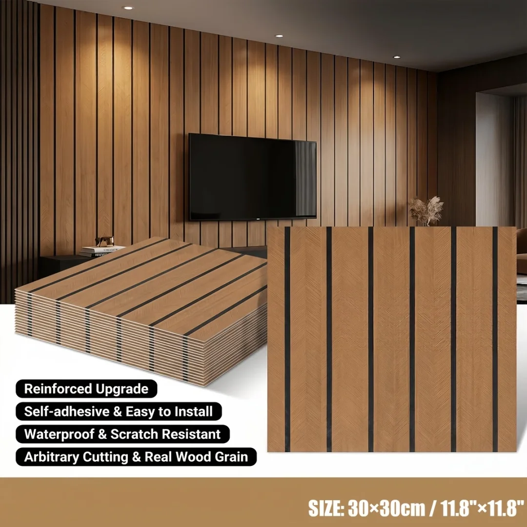 10pcs 2D Textured Peel and Stick Wallpaper, Foam Self-Adhesive Grille Panel, Waterproof Wall Sticker for Accent Wall TV Backgrou