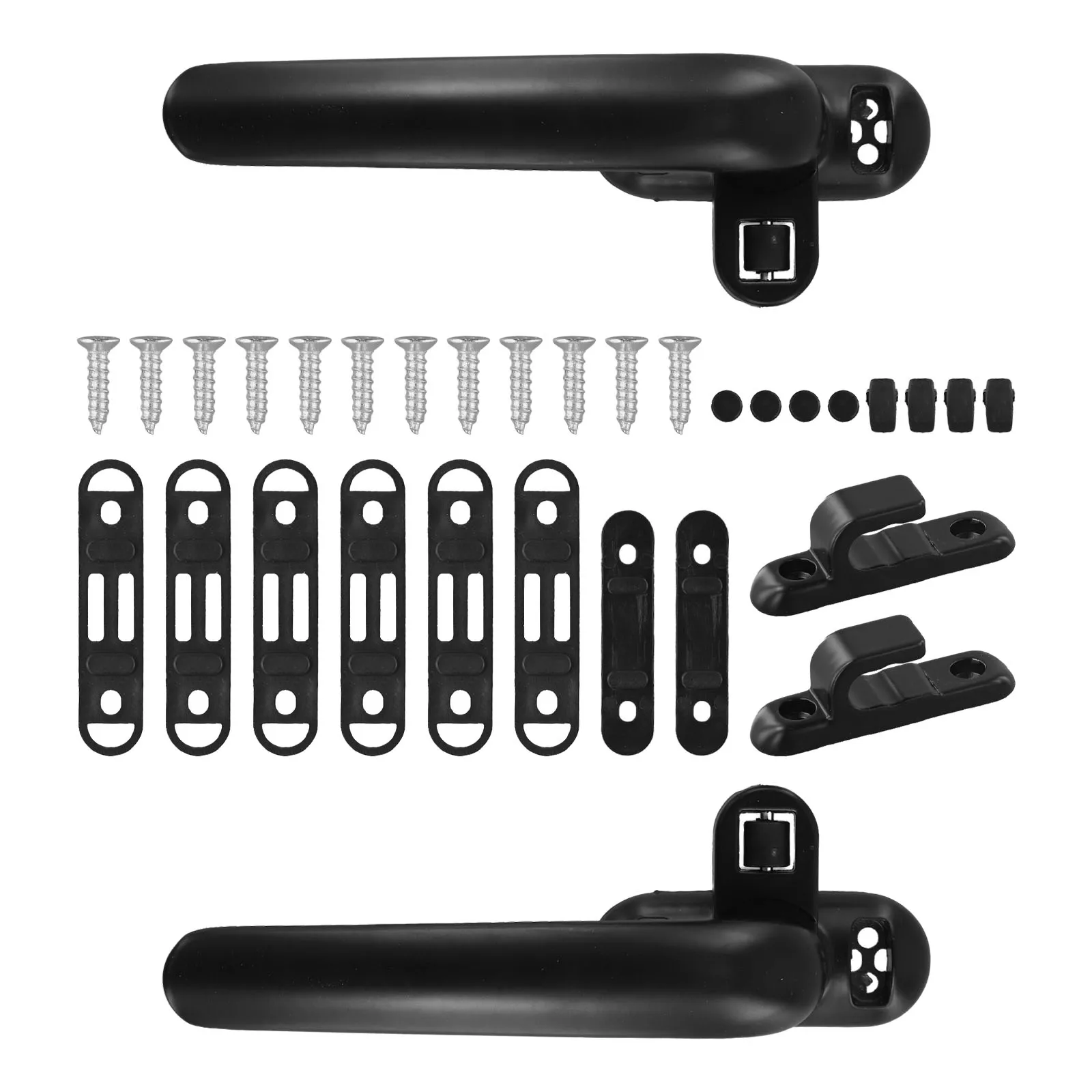 A pair of reliable lockable aluminum alloy window handles for enhancing child safety in residential environments
