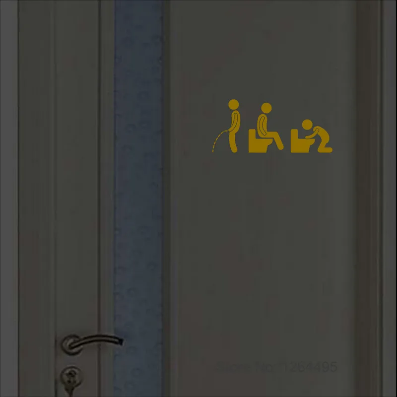 Personalized Bathroom Door Sticker Glow in the Dark Wall Sticker Home Decor Vinyl Decals DIY Decoration Luminous Toilet Stickers
