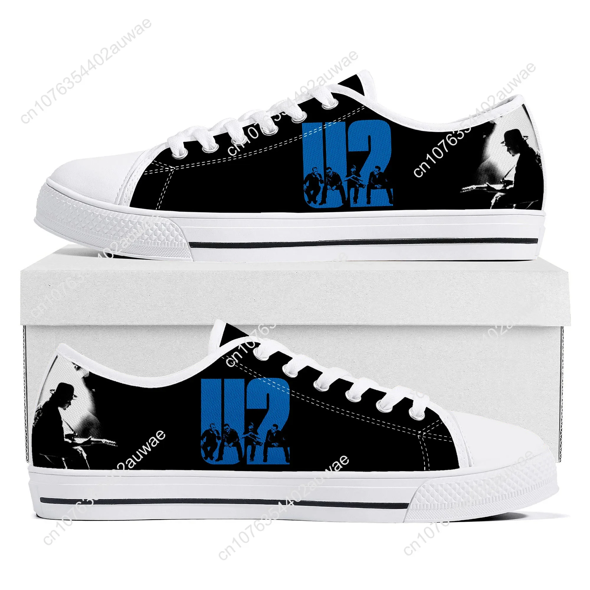 U2 Rock Band Fashion punk Low Top High Quality Sneakers Mens Women Teenager Canvas Sneaker Casual Couple Shoes Custom Shoes