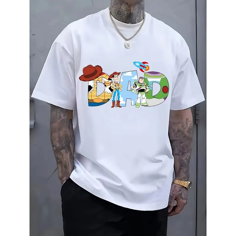 

Хит продаж 2026 года: футболки Disney Toy Story Dad Series для мужчин и женщин, летние хлопковые модные мужские футболки с короткими рукавами