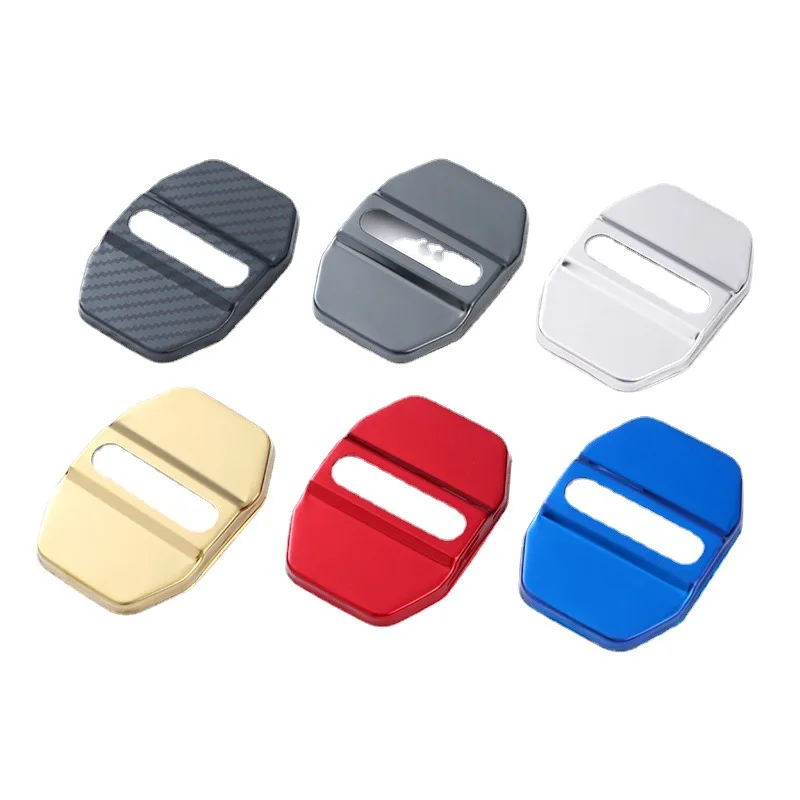 4x Car Styling Door Lock Protection Cover Badge Emblem Cap Stikcer Case For BMW Benz GLA CLA GLB GLE GLC GLK CLS A B C E S Class