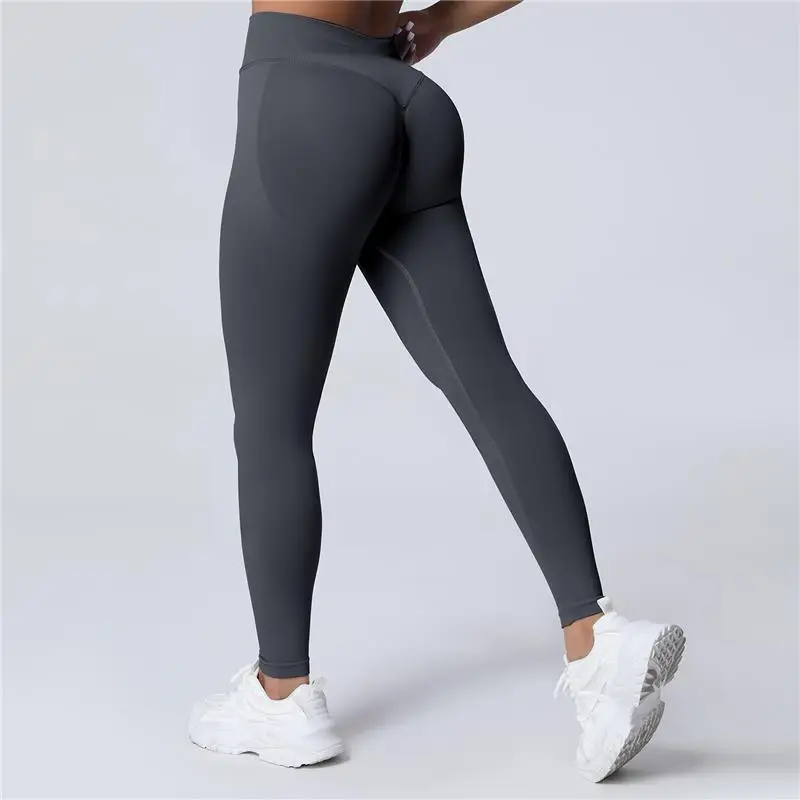 Leggings de sport sans couture pour femmes, pantalons de Yoga, taille haute, vêtements de gymnastique, Fitness, vêtements d'entraînement, collants froissés