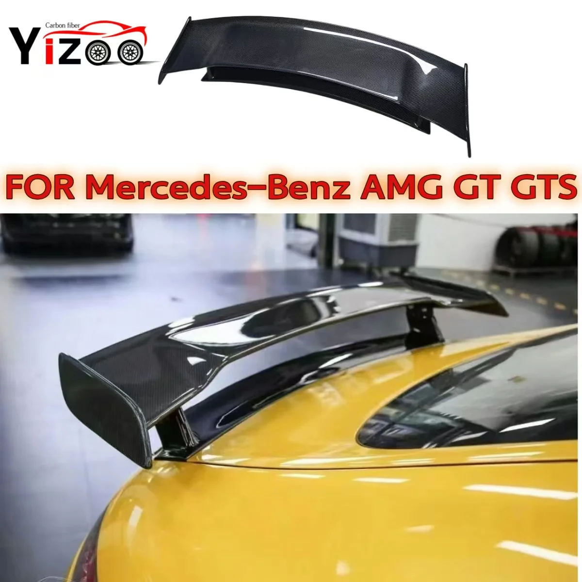 Carbon Fiber Rear Trunk Boot Lip Spoiler Tail Boot Racing Trunk Wing IMP Style For Mercedes Benz AMG GT GTS Class Car Styling