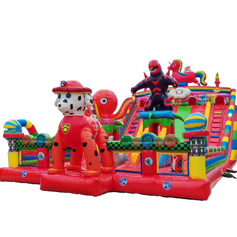 6*12m High Quality 72 Square Meters Durable Inflatable Bouncy Castle with Slide Premium PVC Kaluen KR-IC5691 4000kg Capacity