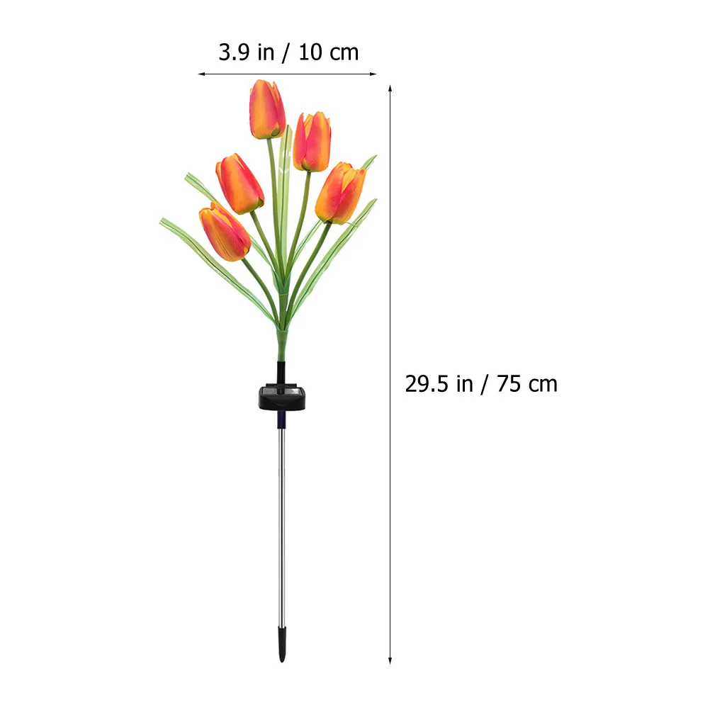 5 teste luci ad energia solare design unico a tulipano lampada da prato a risparmio energetico decorazione da giardino percorso esterno vialetto L