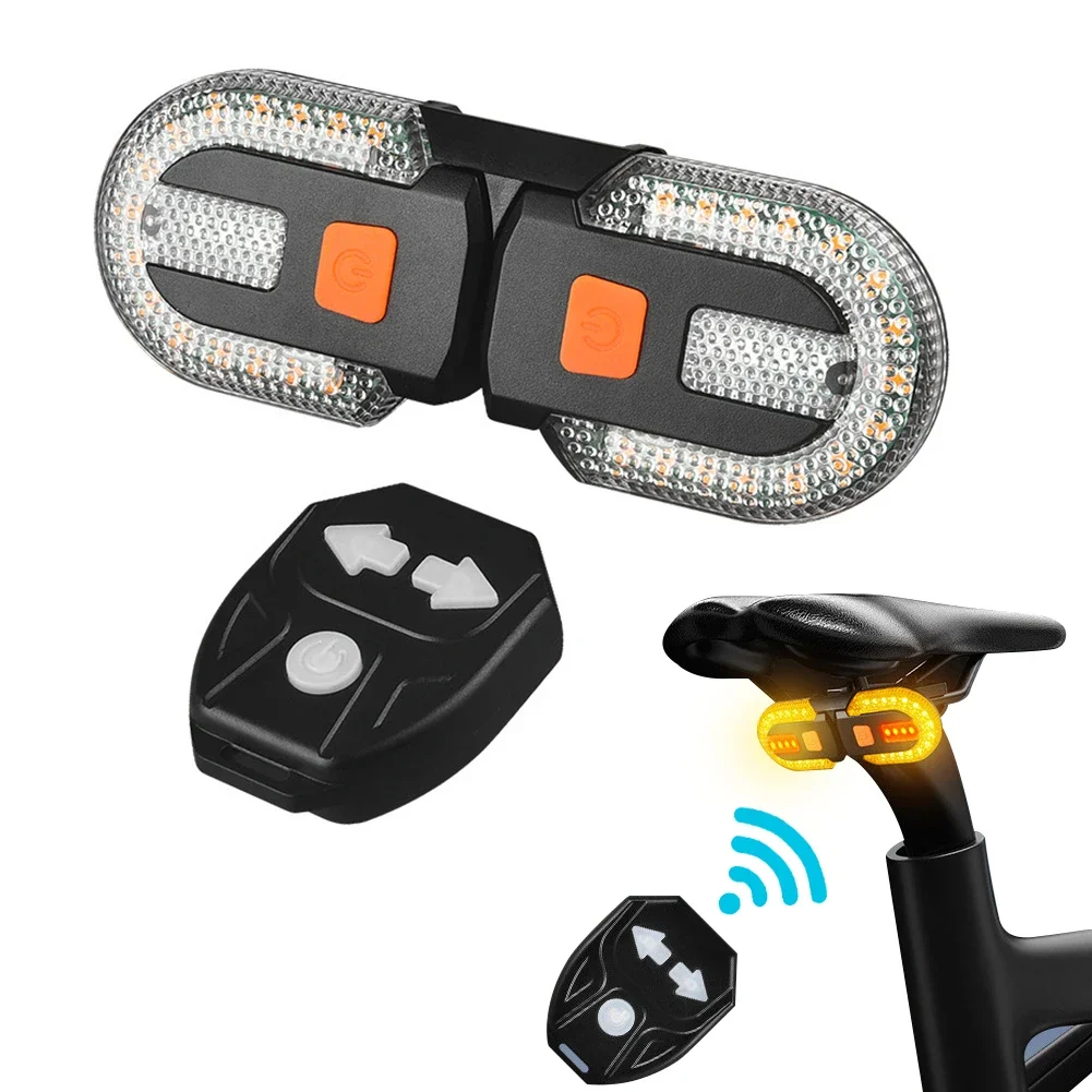 Bicicleta Sem Fio Controle Remoto Luz Traseira, Three-Way Split, USB Recarregável, Mountain Bike Turn Signal Light, Ciclismo Equipamento