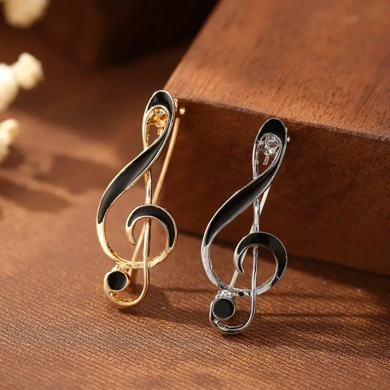 1 Stück Musiknoten-Brosche, Stimmhebel-Emaille-Metallnadel, Musiksymbol-Brosche für Damen, Anzug, Revers, Schal, Schmuck, Geschenk – Detail 2