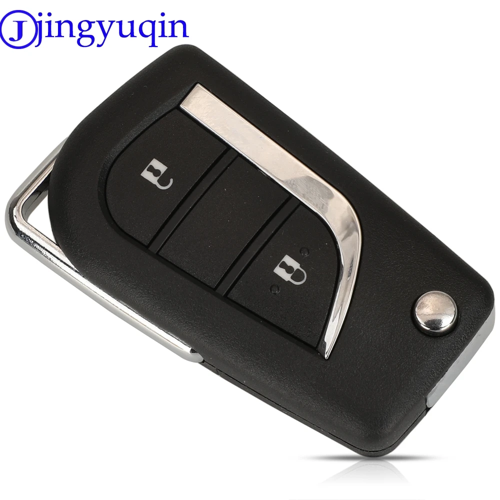 jingyuqin For Toyota Aygo Peugeot 107 106 Citroen C1 2005-2014 Flip Car Remote Key 2BT 434MHz ID46/4D70 Chip 89785-0H901 Upgrade