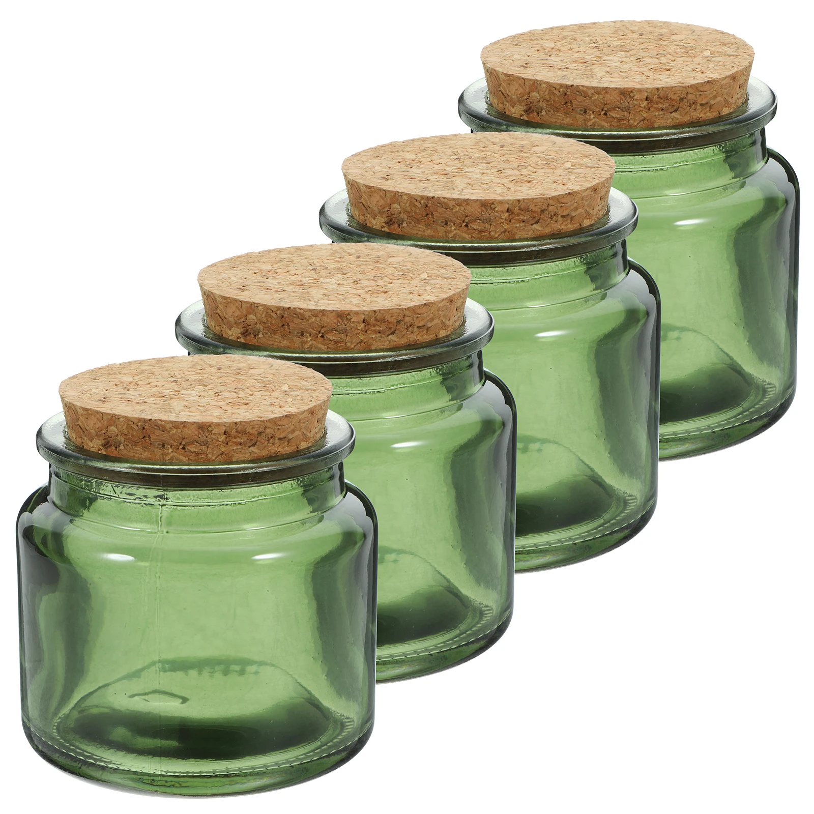 

4 Pcs Brown Glass Holders 100ml Scented Cups Cork Lids for Home Romantic DIY Tealight Votive Candles Table Centerpieces