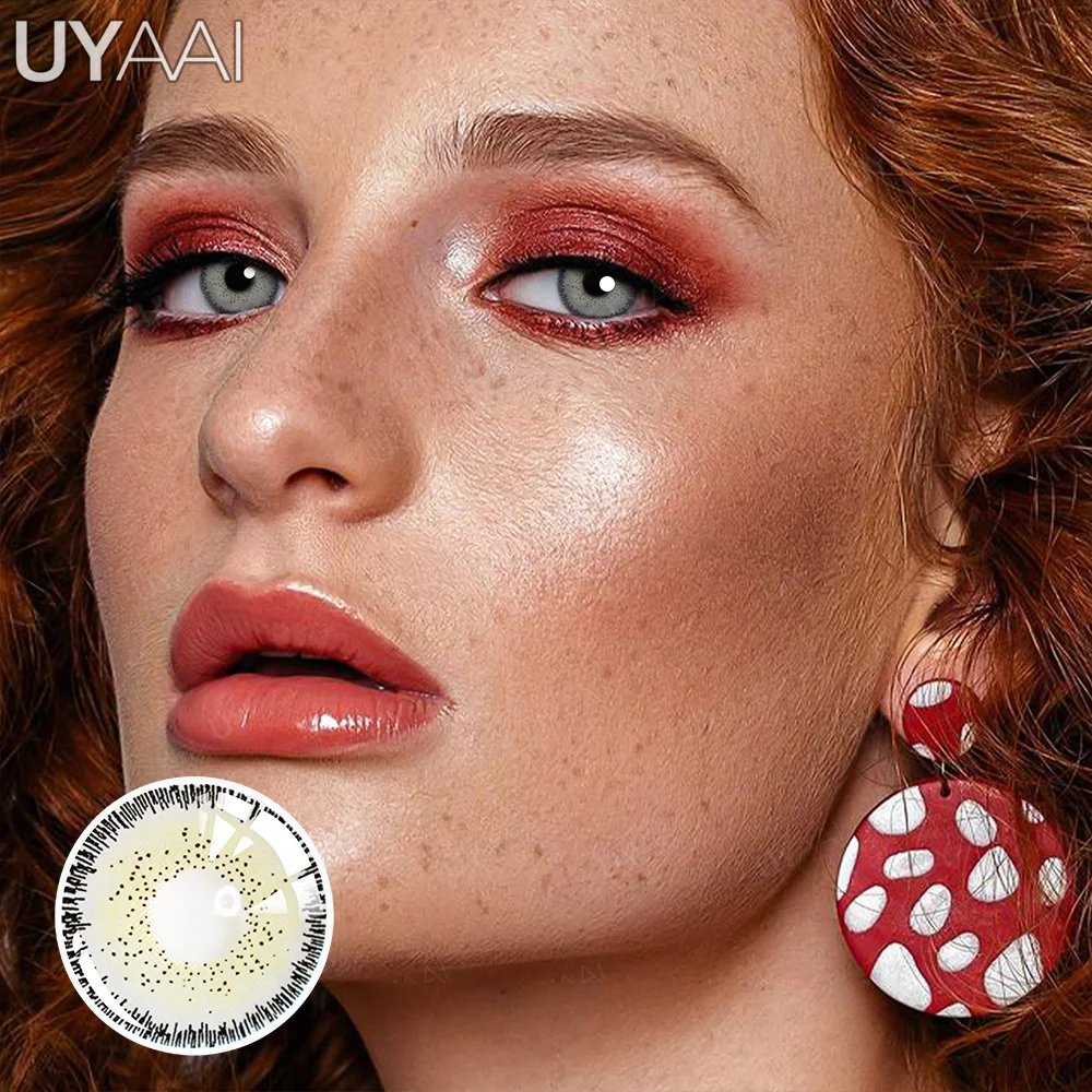 UYAAI 1 Paar farbige Kontaktlinsen für die Augen, natürliche braune Linsen, Schönheitslinsen, graue Linsen, Augenkontaktlinsen für Frauen, hochwertige Linsen – Detail 17
