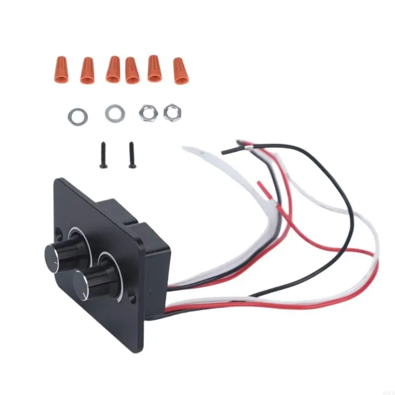 Yacht Cabin Lighting Dimmer Panel with 2 Knobs, Metal Panel Mount Dimmer for Boat Cabin Areas and Balanced Interior Light Levels