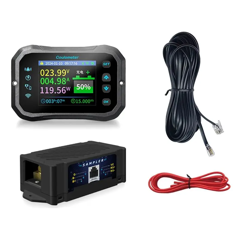 AC23-KM110F Coulomb Meter With WIFI Highprecision Bidirectional Current Detection Displays Battery Voltage Power For RV & EV