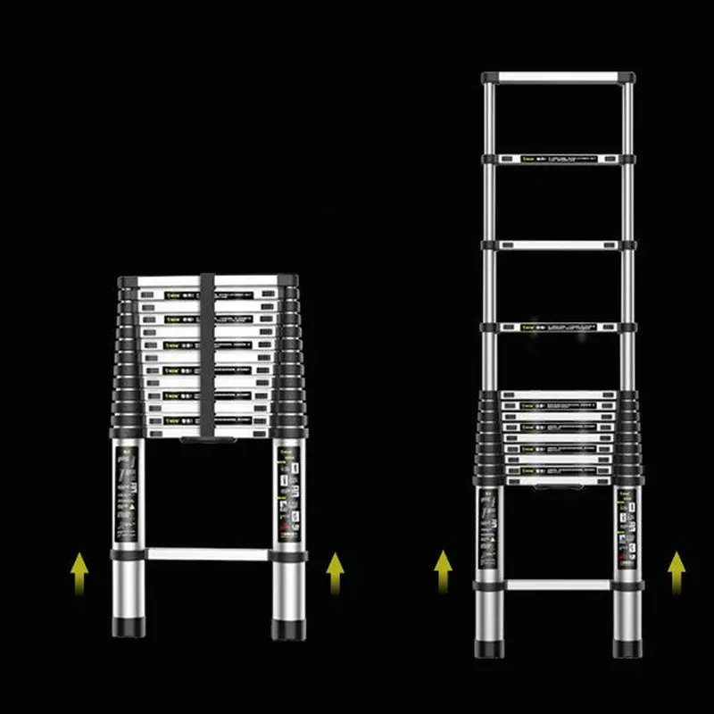 2M telescopic ladder single straight ladder family portable folding ladder project thickened aluminum alloy one-word ladder