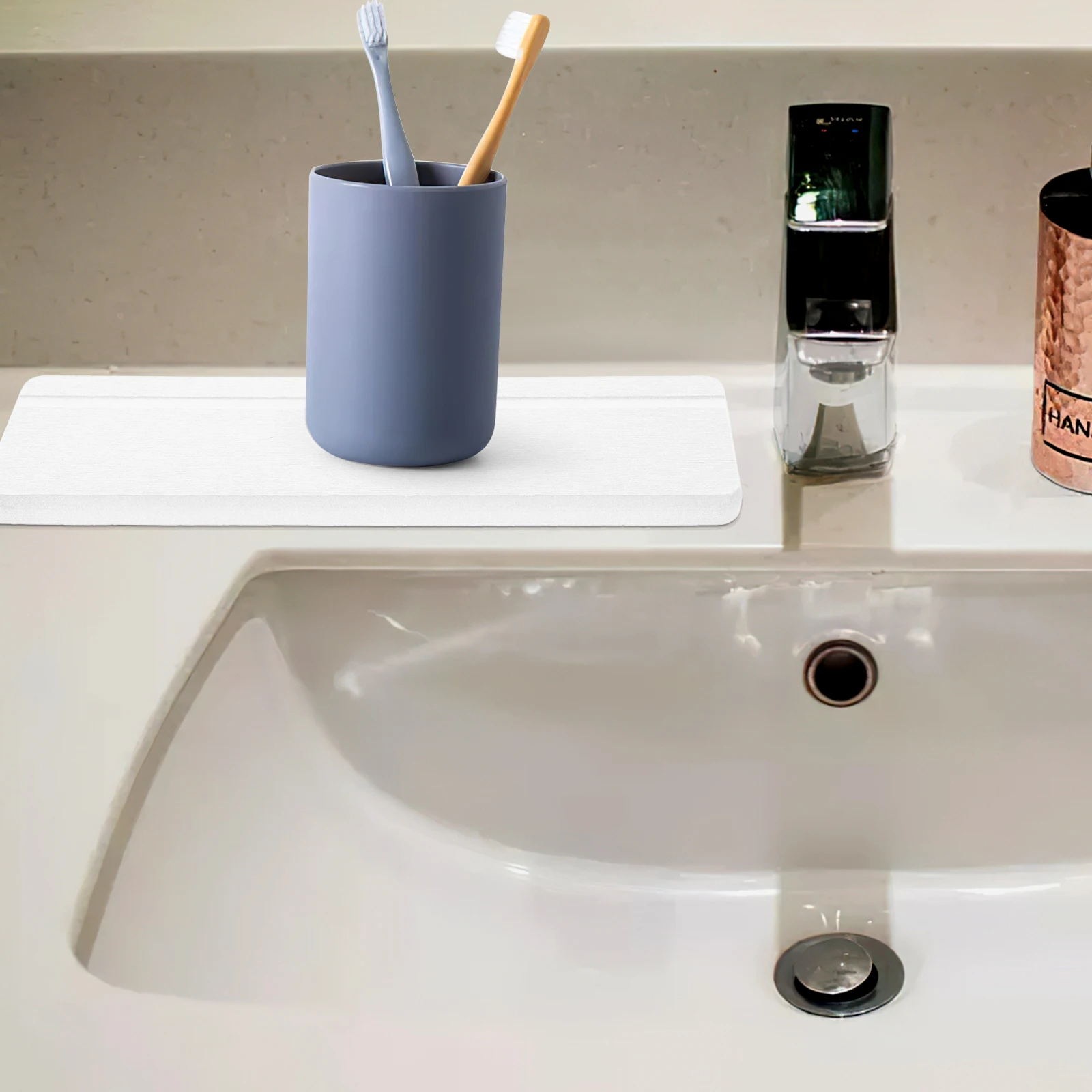 

Luxshiny Diatomite Water Absorbent Soap Holder Sink Organizer for Bathroom 22.5X7cm