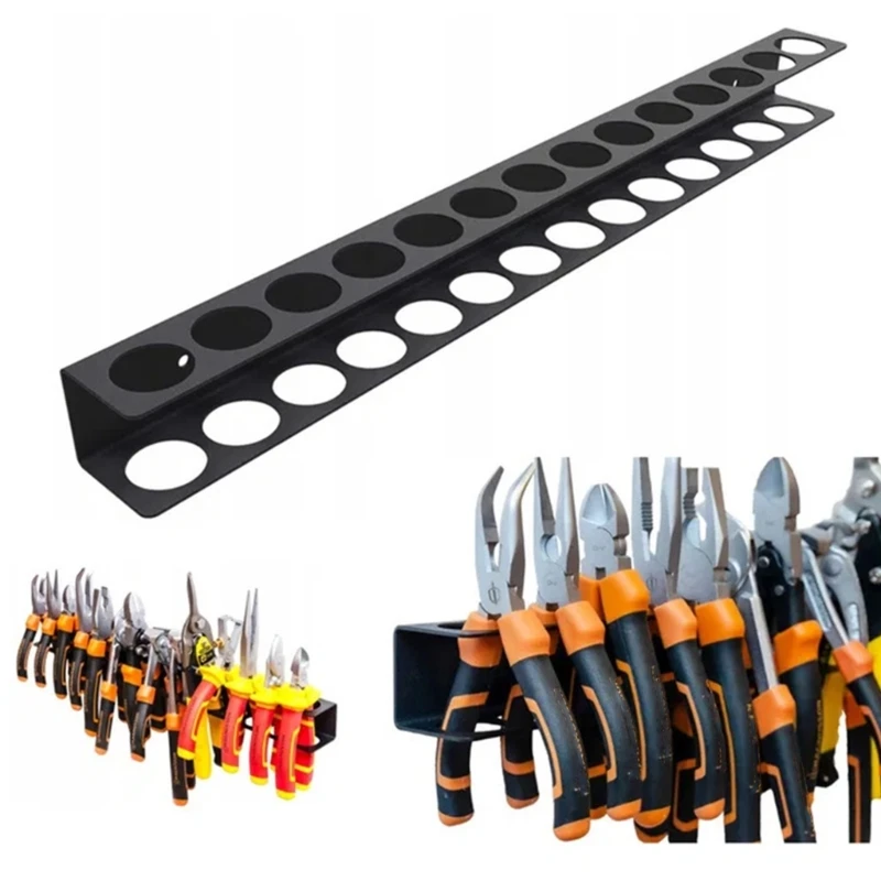 Small Wall Tool Storage Rack For Screwdrivers And Pliers,Steel Construction Mounting Rack Garage Tool Organization 37JD