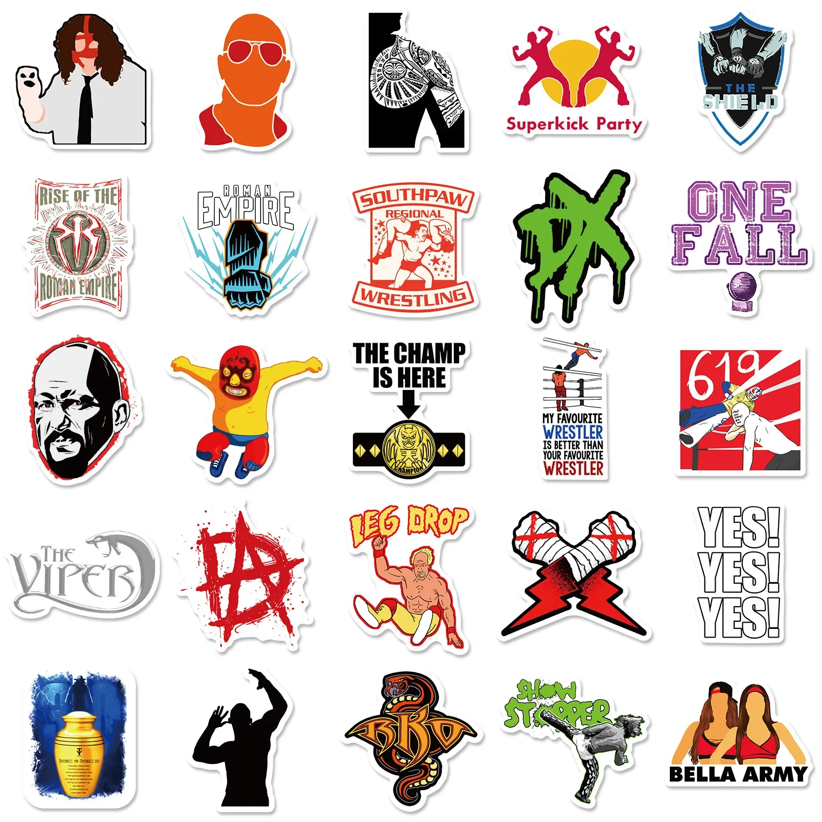 50pcs Fast Shipping WWE Stickers American Wrestling Cartoon Peripheral Stickers