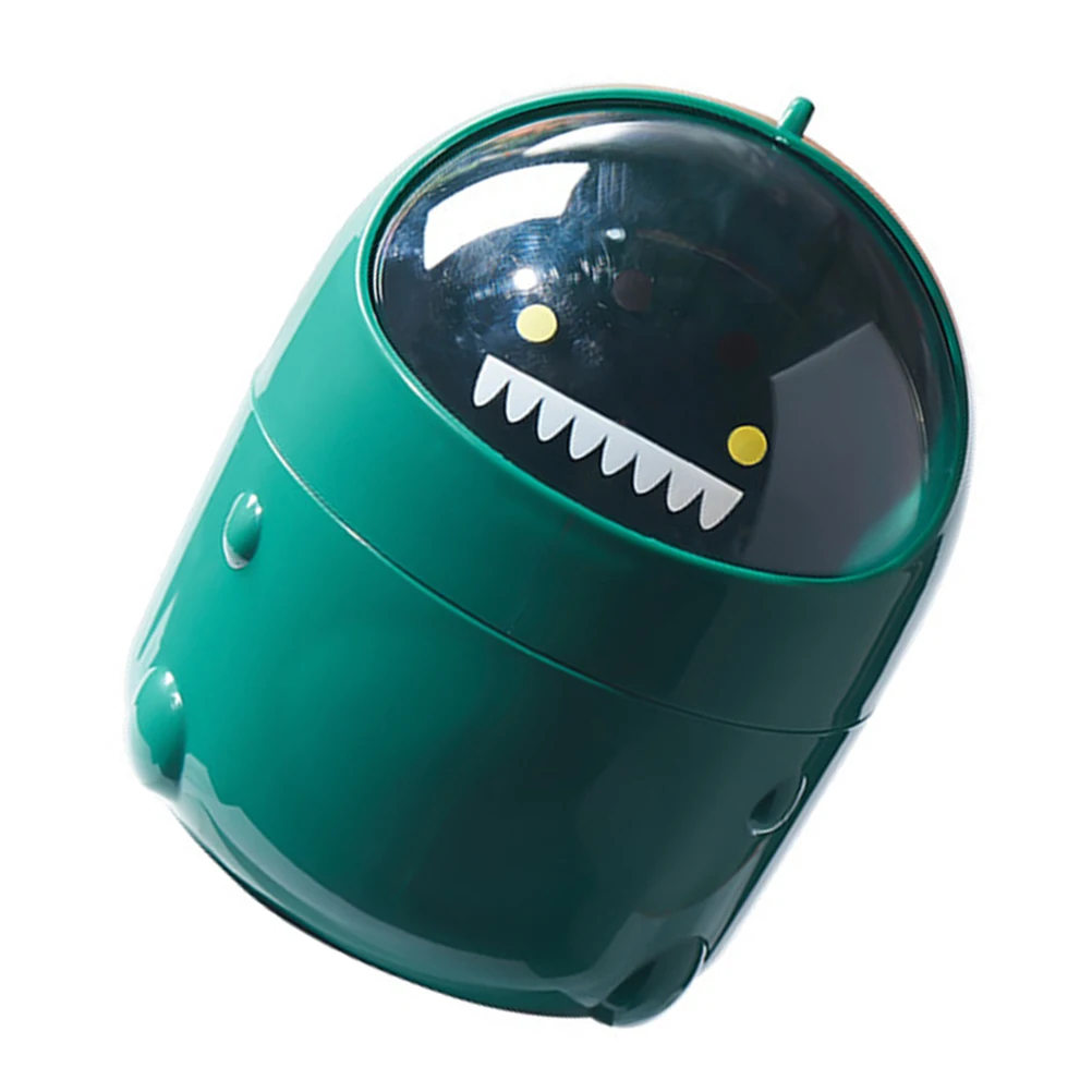 

Cartoon Dinosaur Trash Can Mini Wastebasket Garbage Office Desks with Lid Desktop Bin Kitchen Bins Cash Bathroom Plastic Box