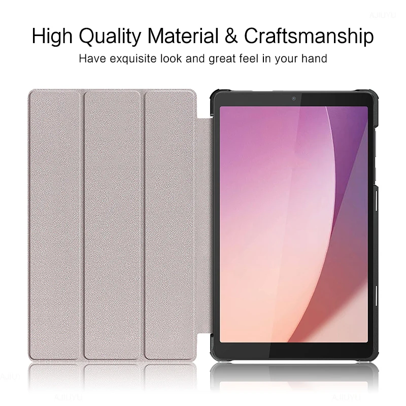 Smart Folding Stand PU Leather Case For Lenovo Tab M8 4th Gen 8.0 inch 2023 Gen 4 TB-300FU Tablet Cover Hard Plastic Back Shell