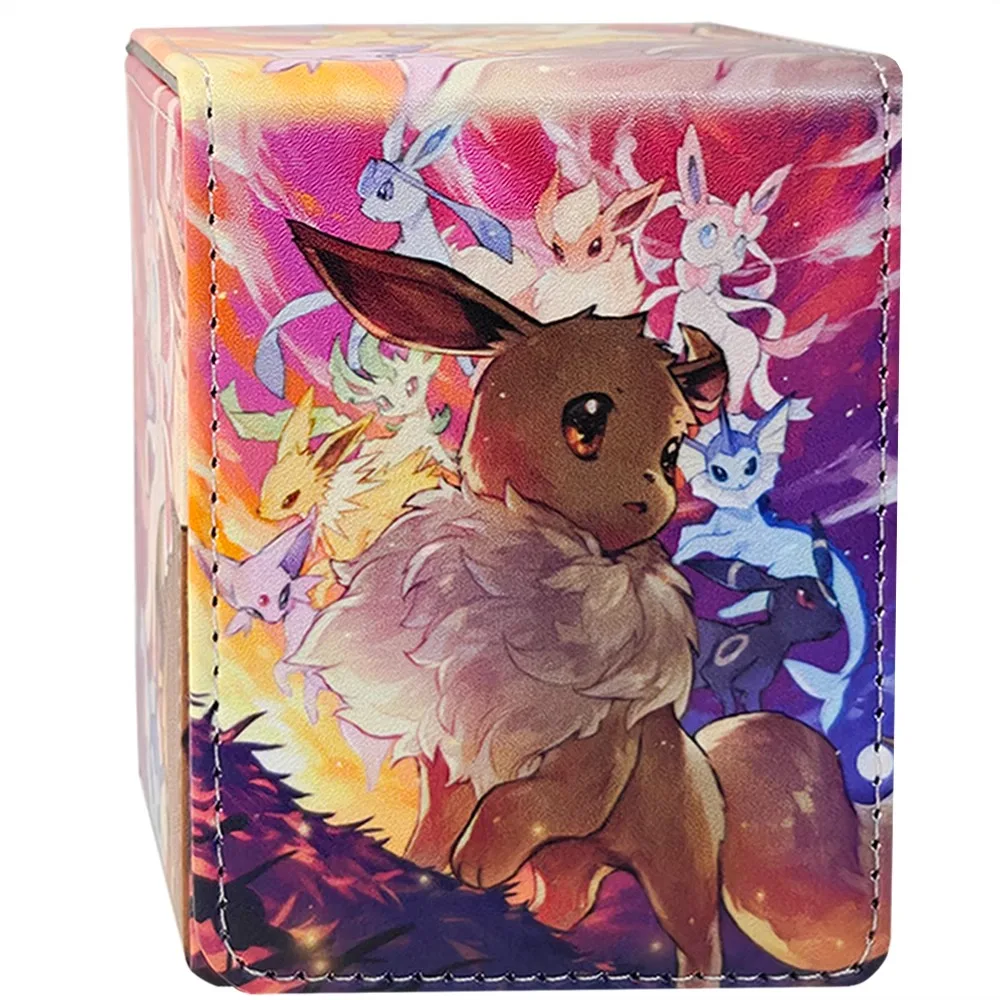 

Pokemon Card Box PTCG Leather Board Game Storage Box Anime Movie Game Children's Pendant Gift Large Capacity Card Box