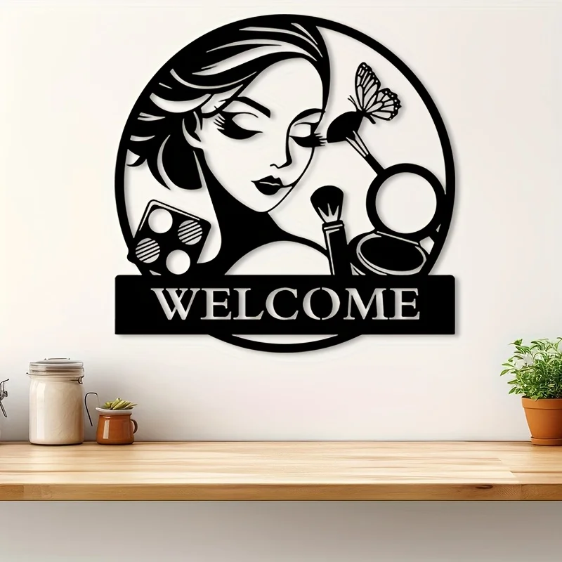 Brand Metal Wall Art Makeup Vanity Sign For Bathroom Home Decor Stylish Iron Plaque Gift For Beauty Lovers Housewarming Room