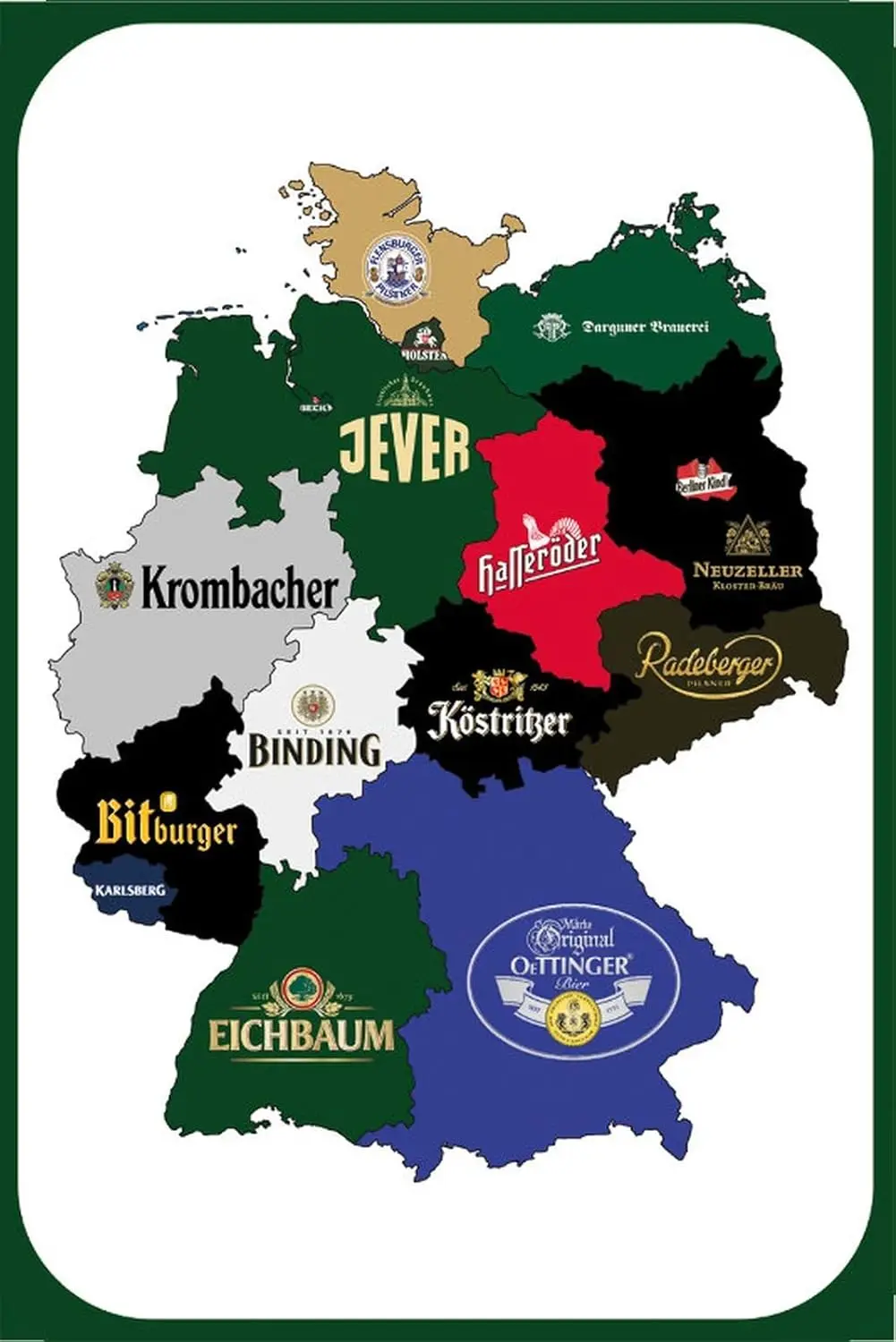 German Beer Map Design Tin Sign Kitchen and Dining Room House Decor Food Drink Bar 20 cm x 30 cm good sign sign
