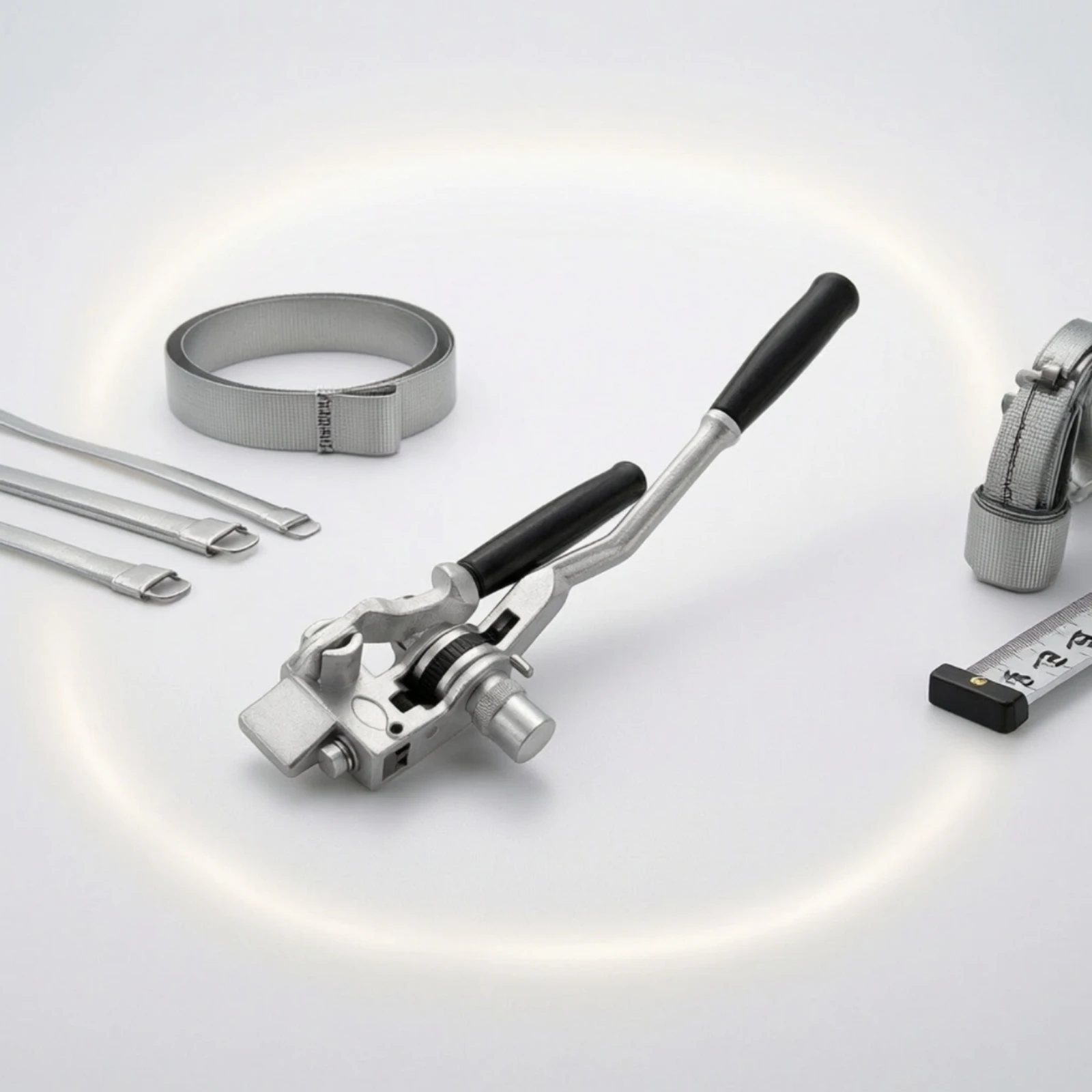 Strapping Tensioner and Cutter Hand-Operated Ratchet Strapping Tool Banding Tool with Cutter Compact for Packers, Packaging view 4