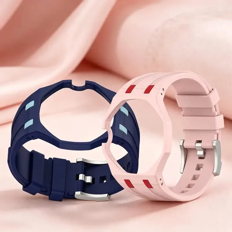 2-in-1-PC-Gehäuse + Silikonarmband für Swatch X AP Royal Pop Taschenuhr-Uhrwechsler zum integrierten Anbringen an Armbanduhren, Modifikationszubehör