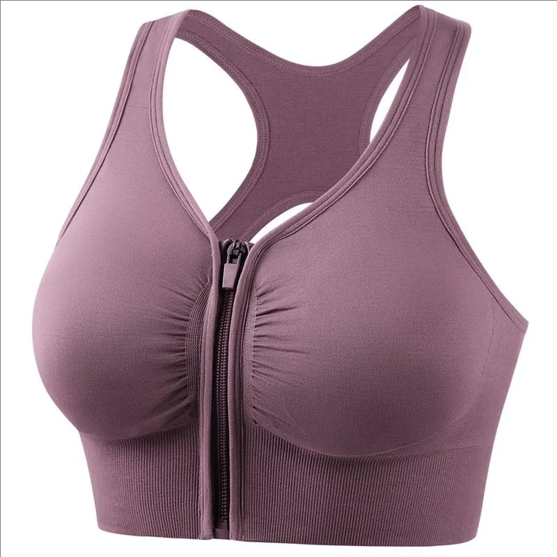 CZGUKE Damen Sport-BH mit Reißverschluss, Plus Size, stoßfester BH, Damen Yoga-Lauf-Fitness-BH, Damen-Unterwäsche