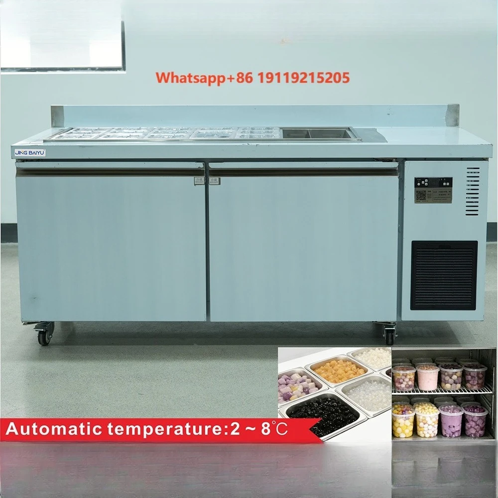 TP-18 Pizza Prep Tables Refrigerator Pizza Salad Counter Fast Refrigerate Salad Bar for Pizzeria Restaurant