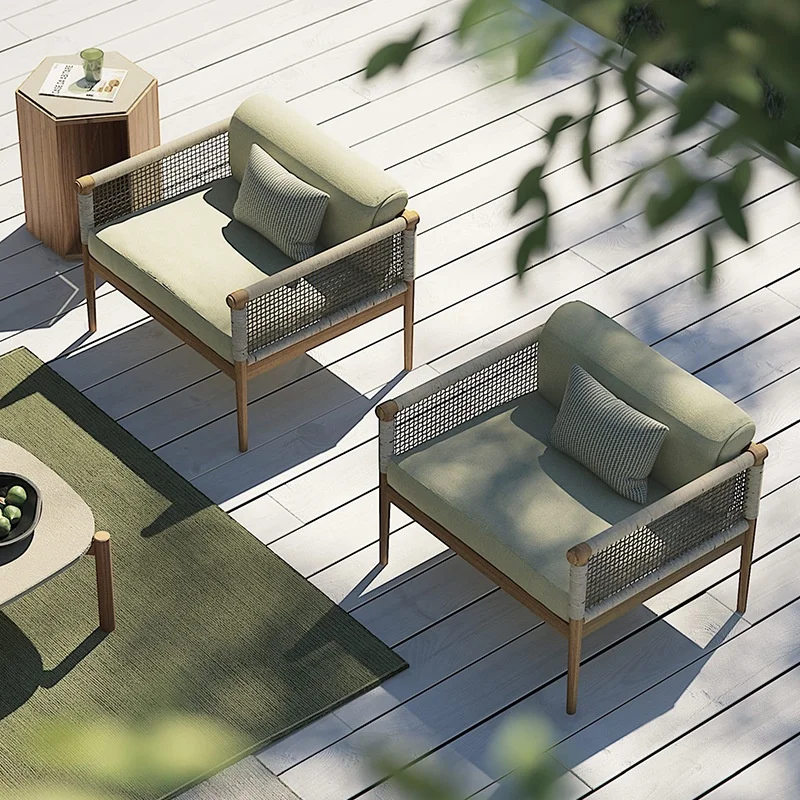 #Outdoor Teak Single Sofa Chair With  Garden Sofa For Courtyard & Cafe Use