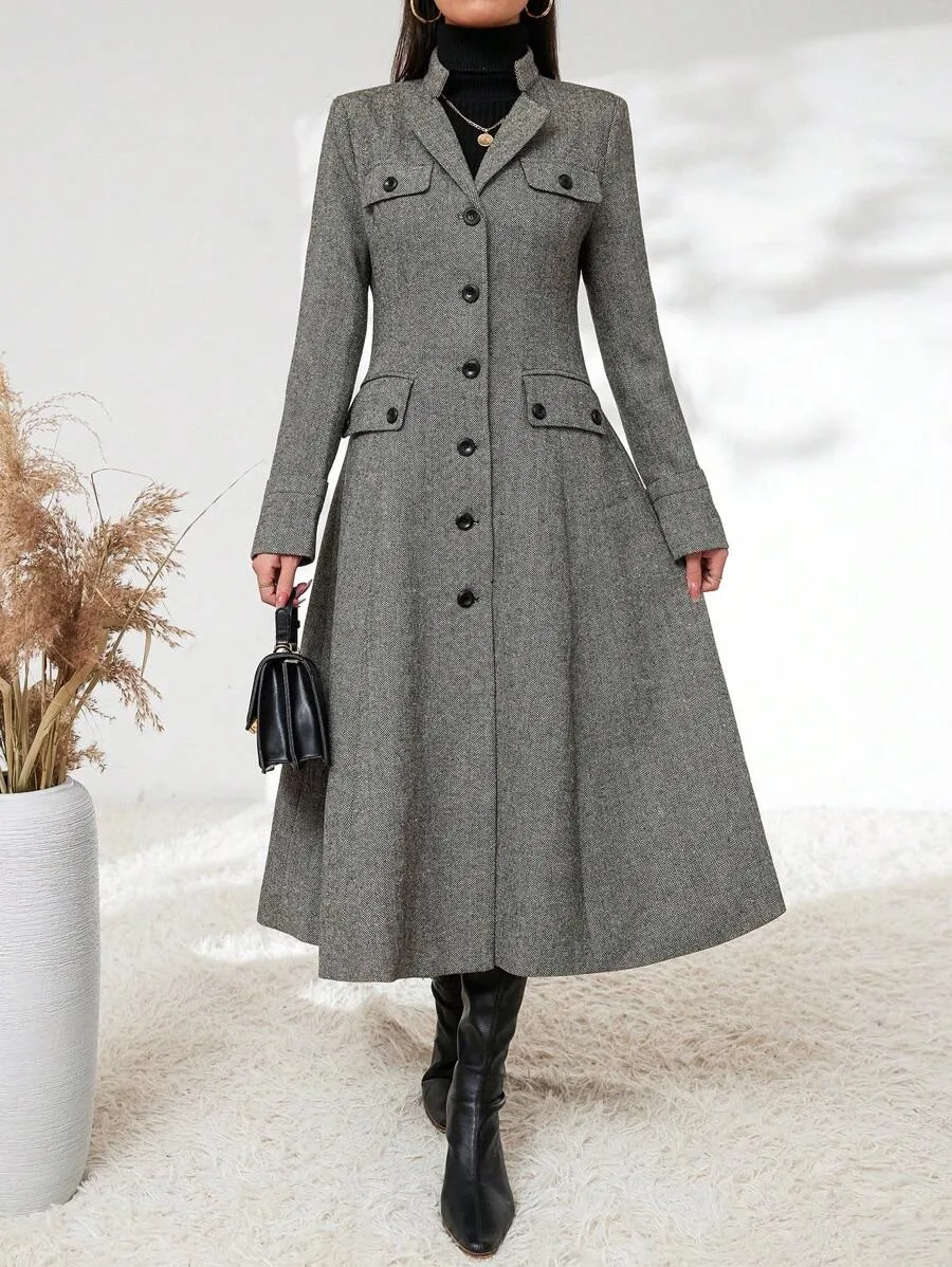 Elegant Women's Formal Dresses Suit Gowns Long Over Jacket Coat For Female Single-Breasted Customized