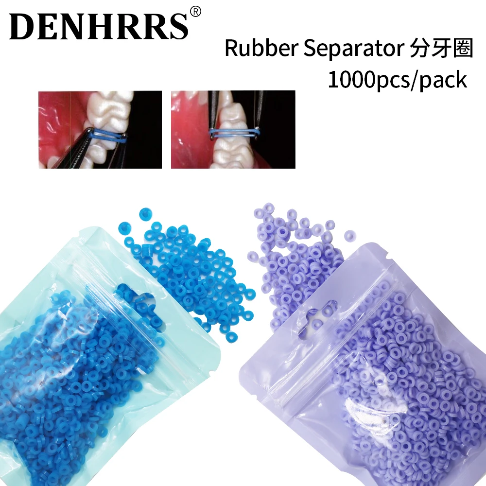 

1000 шт. стоматологический ортодонтический сепаратор синий фиолетовый галстук эластичная лента скобка сила резиновое кольцо радио непрозрачное синее кольцо