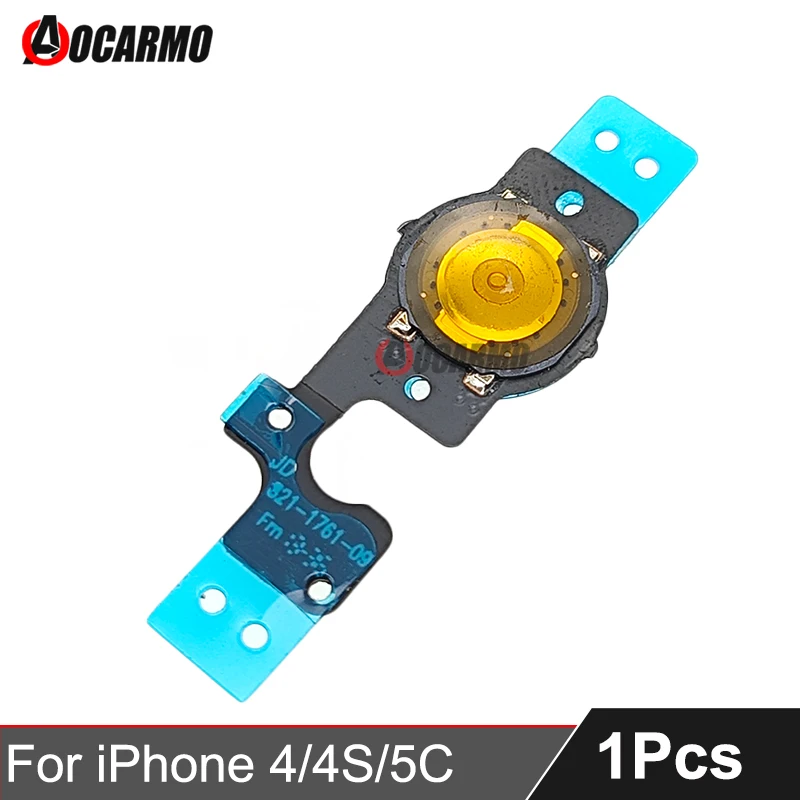 1Pcs Home Return Button Flex Cable Replacement Parts For iPhone 5C 4 4S