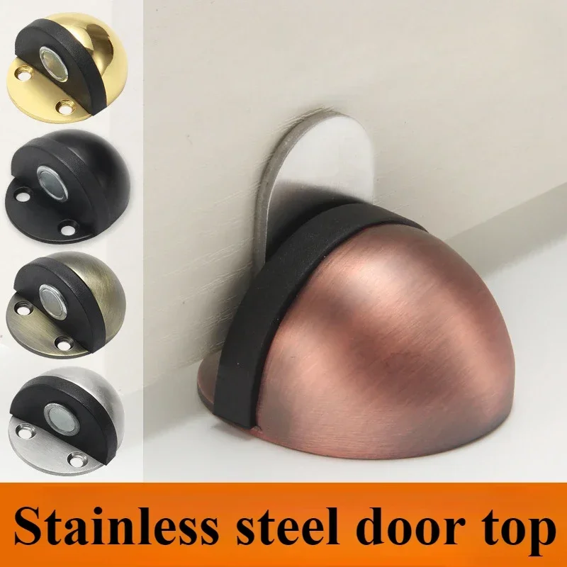 Stainless Steel Magnetic Door Stopper, Heavy Duty Hidden Door Stop, Wall Mount Door Holder, Home Improvement Furniture Hardware