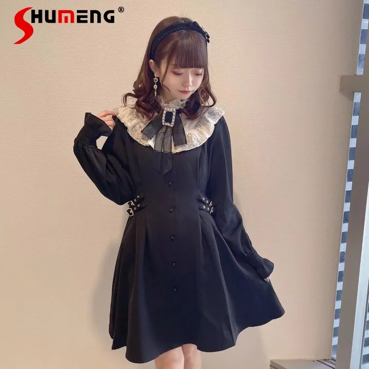 

Fashion Rojita Lolita Midi Dress Girls Casual Dress Mine Mass-Produced Slim Waist New Spring Autumn Long Sleeve Dress for Women