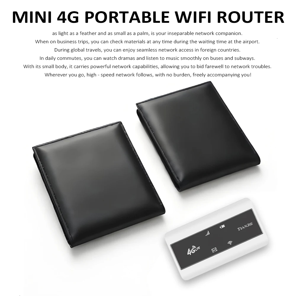 TIANJIE MF904 4G موبايل واي فاي راوتر Mifi مع نقطة اتصال واي فاي، بطارية 2100 مللي أمبير في الساعة راوتر محمول، 150 ميجا بت في الثانية يدعم الأعمال النطاق العالمي