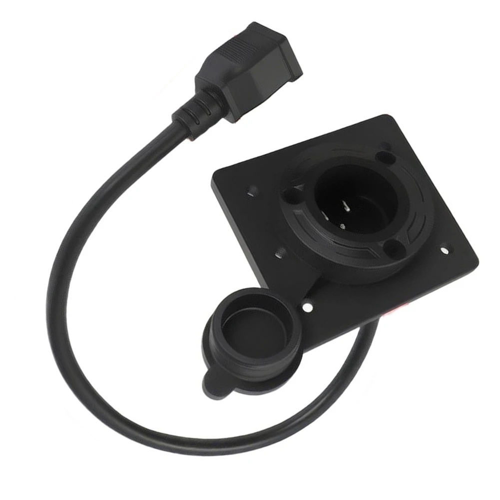 For EZGO For TXT 36V Golf Cart Charger Port Adapter with Waterproof Hinged Dust Cover and 500mm Pre-Wired Extension Cable