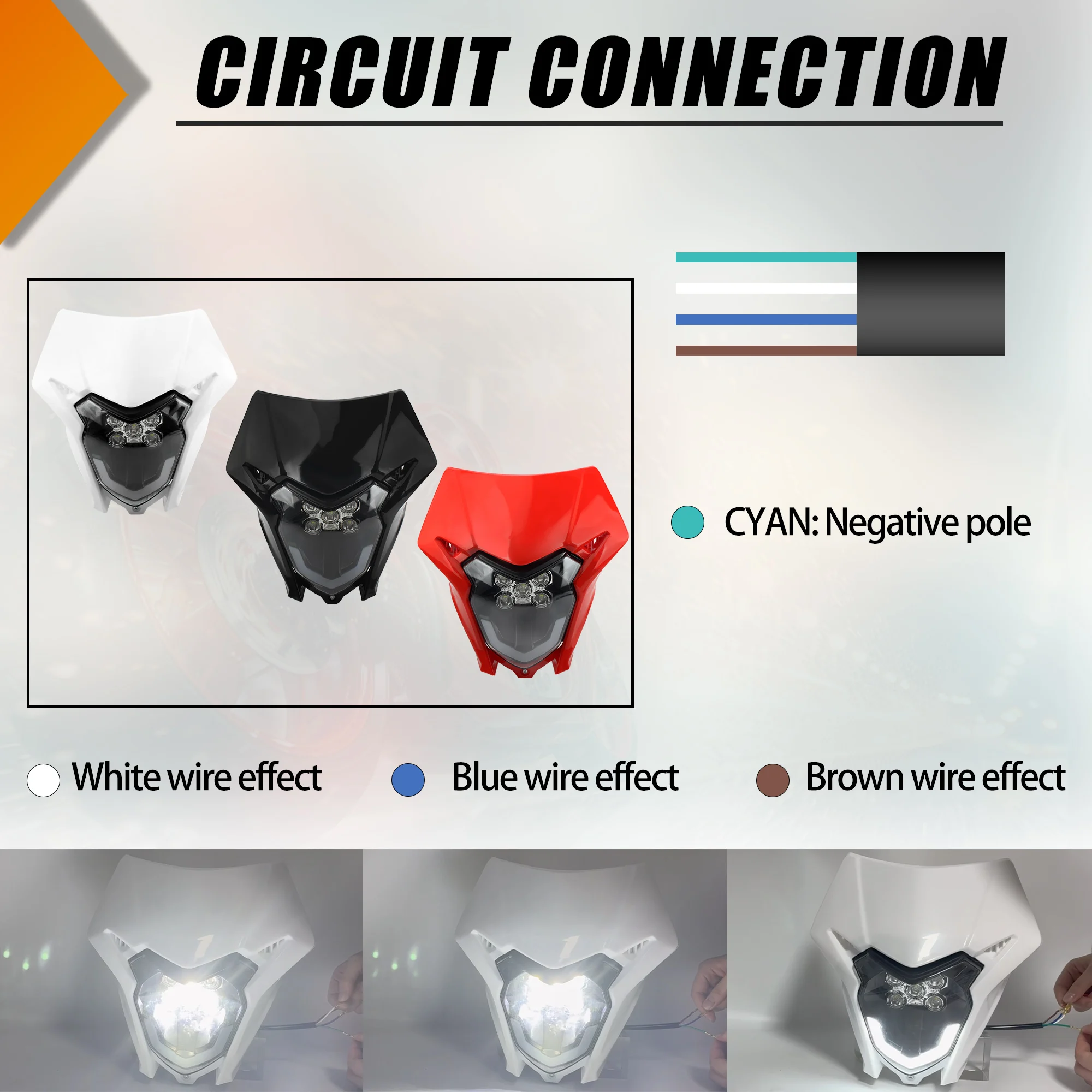 Motorcycle LED Headlight Universal Headlamp for Honda CRF 150 230 250 300 450 Universal Headlamp Accessories Motocross Dirt Bike