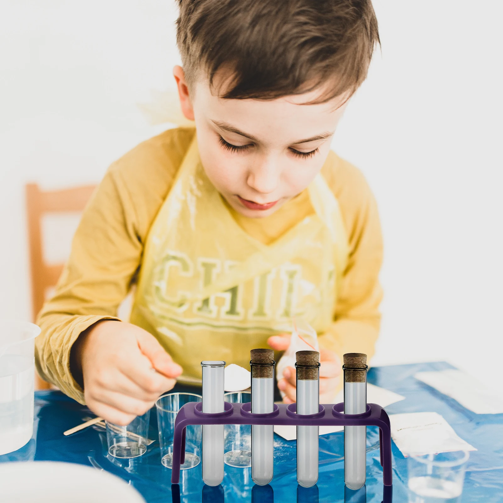 

4 Pcs Teaching Aids Test Tube Rack Equipment Child Tubes Holder Plastic Lab Stand