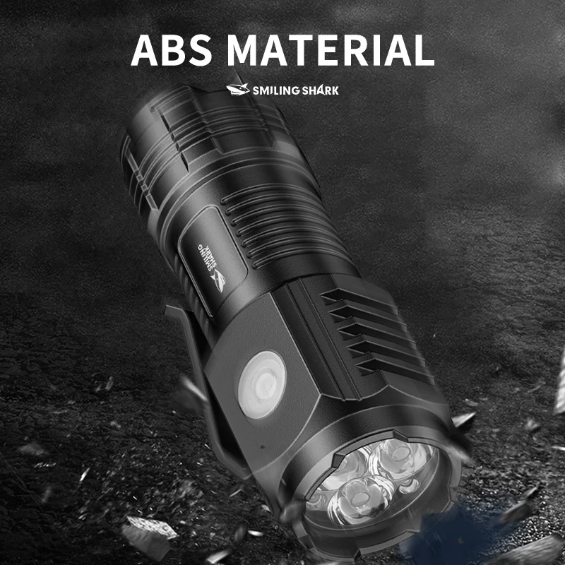 1PC SMILINGSHARK SD5394 LED Pocket Flashlight USB Rechargeable Flashlight Super Bright 3Modes Flashlight Suitable for Outdoor