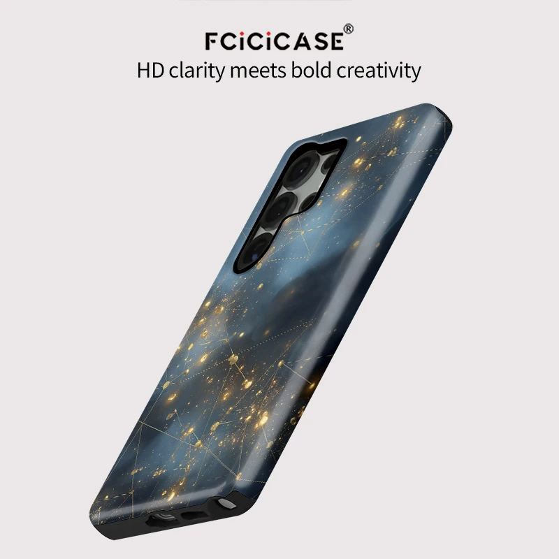 Fcicicase ماتي الاكريليك قضية الهاتف لسامسونج غالاكسي S25 زائد S25 + S24 الترا S20 FE S23 السماء النجوم نمط غطاء مقاوم للصدمات #5