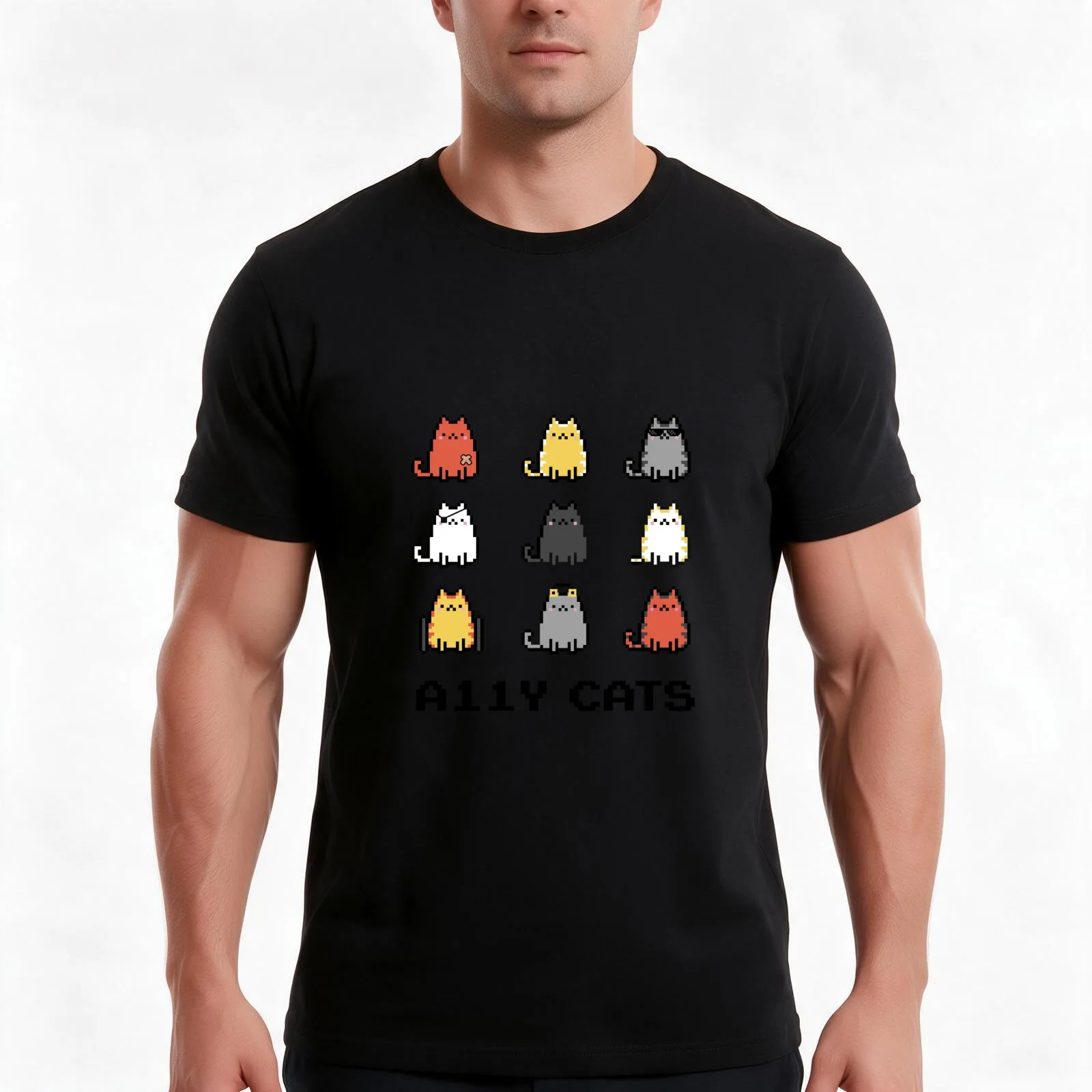 Accessibility A11y Cats T-Shirt, Classic Crew Neck Shirt, Breathable Cotton Everyday Tee