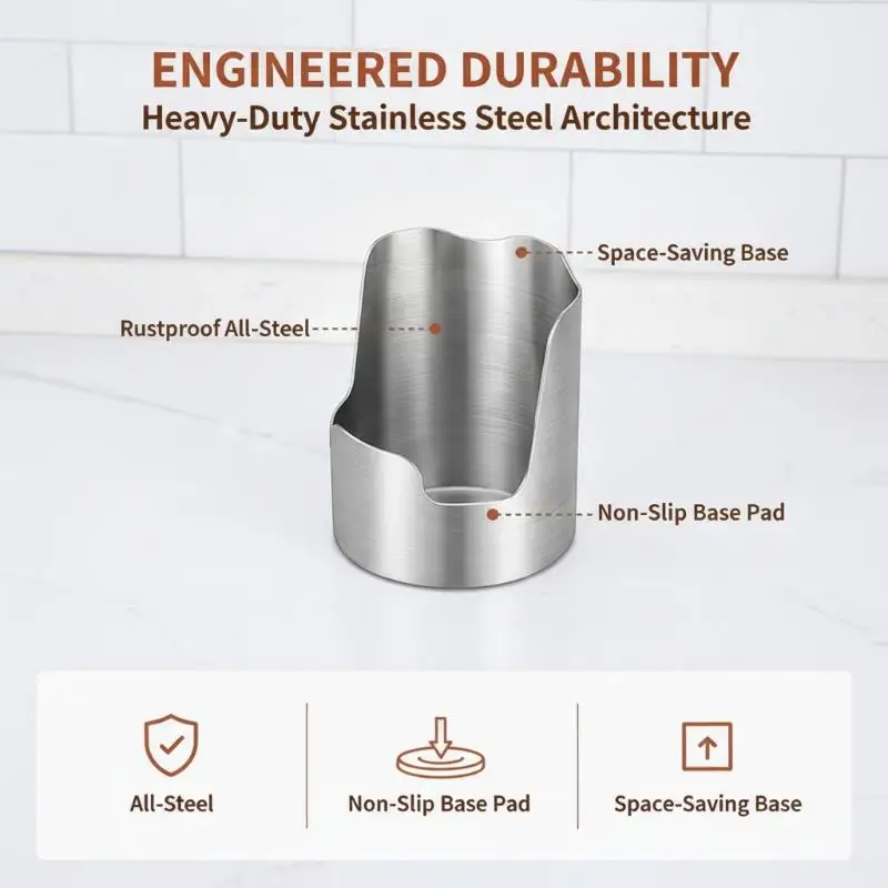Stainless Steel Stove Top Spoon Rest With Drip Tray Rust Proof Heat Resistant Kitchen Utensil Holder for Cooking