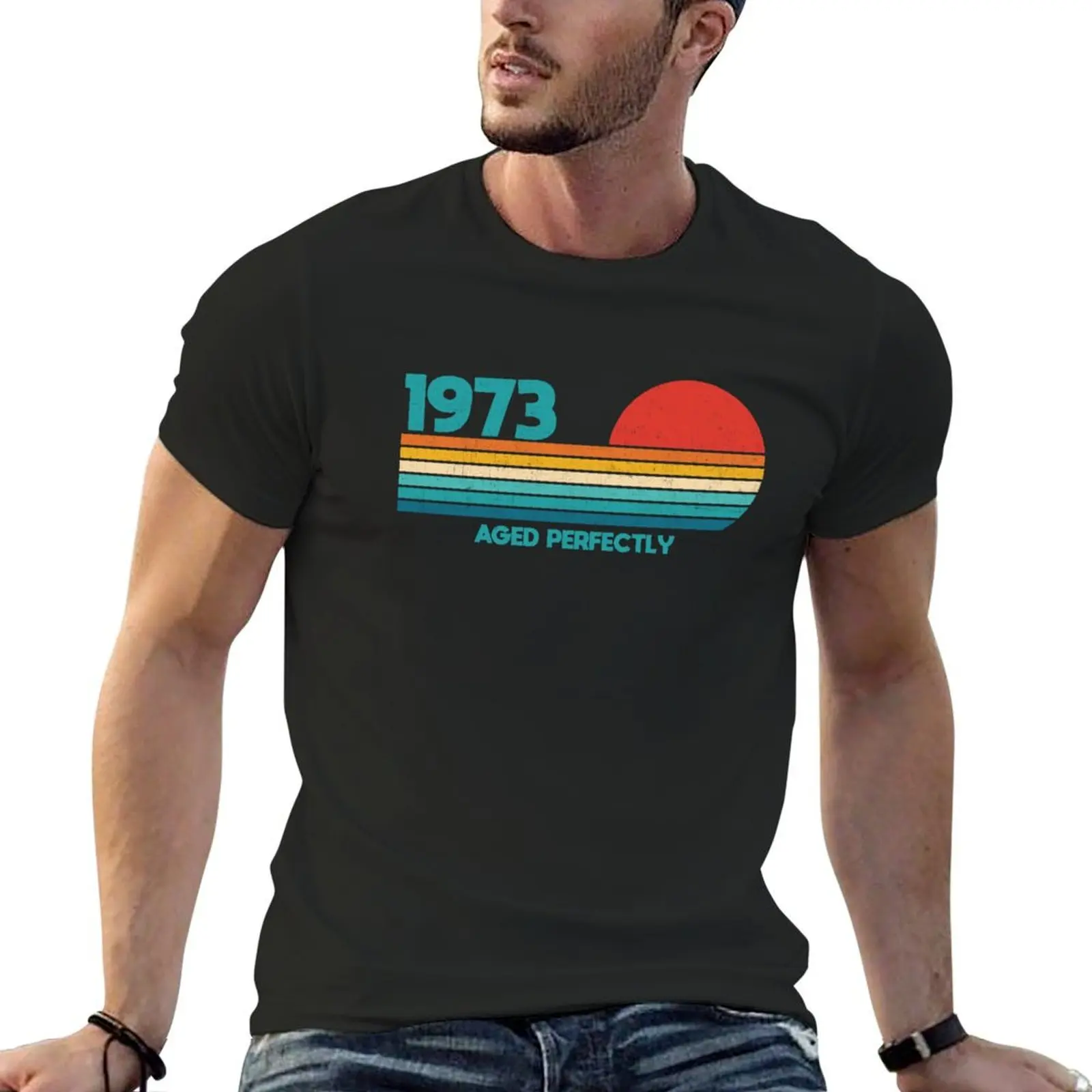 Born in 1973 Vintage Retro Sunset 50th Birthday T-shirt boys whites cute clothes mens plain t shirts