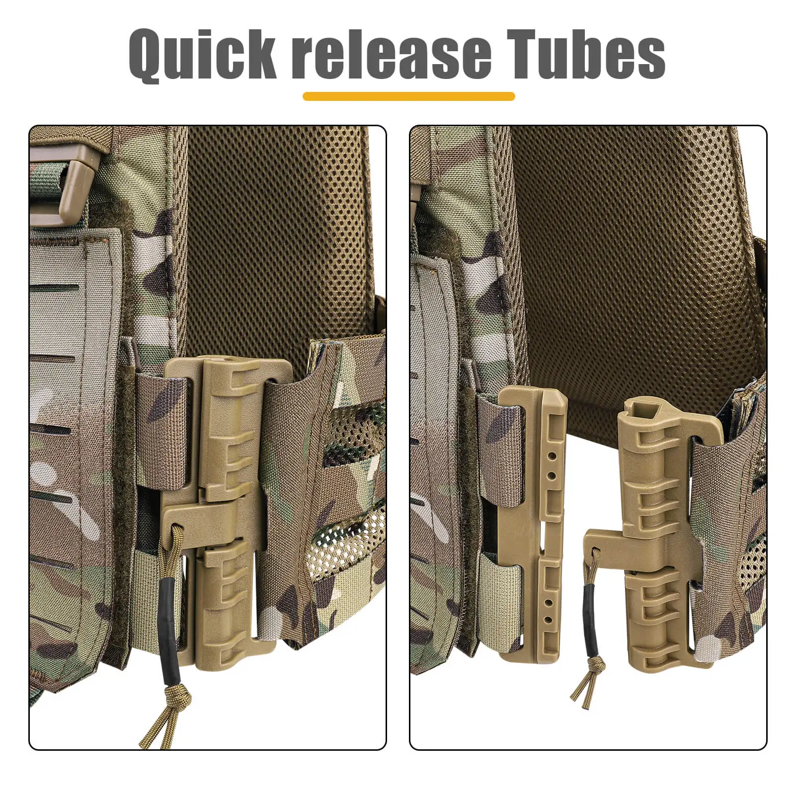 Krydex Tactisch Vest Molle Lasergesneden Voorpaneel Flap Carrier Quick Release Tube Cummerbund Schouder Jachtuitrusting Camo Mc