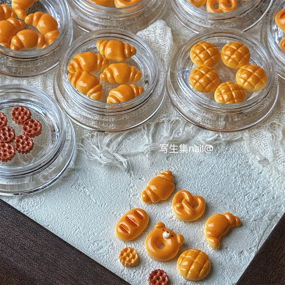한국식 베이킹 시리즈 시뮬레이션 크루아상 네일 아트 쥬얼리 네일 액세서리