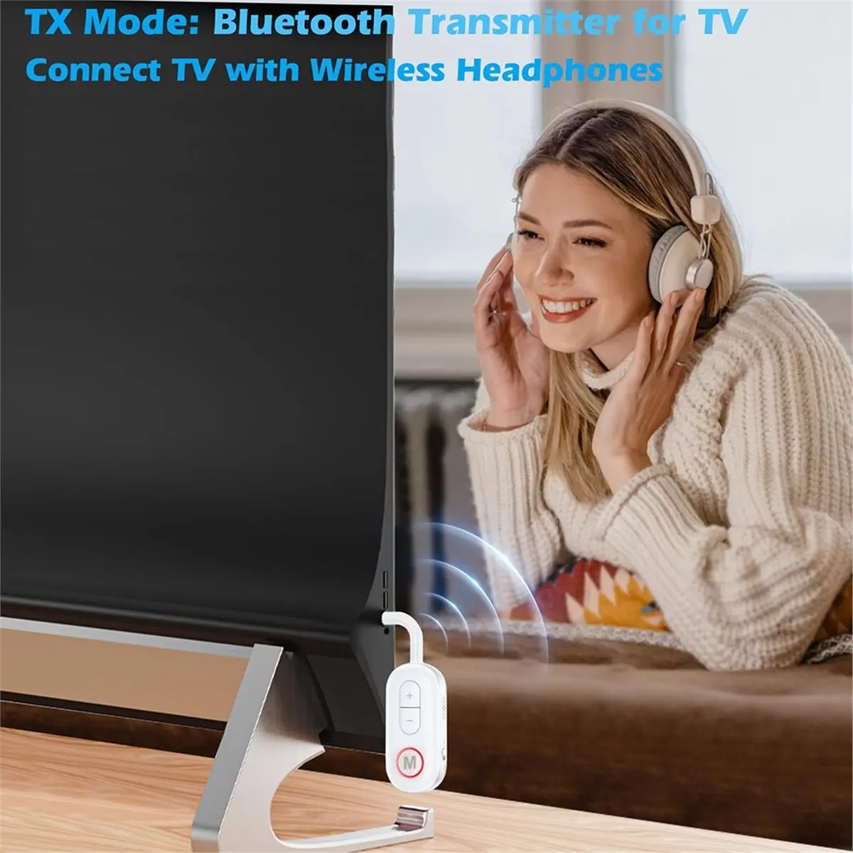 Digital Essentials Bluetooth 5.4 Airplane Adapter, 3.5mm AUX Wireless Audio Transmitter Receiver with Mic for Travel, TV, PC, He